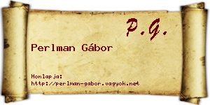 Perlman Gábor névjegykártya